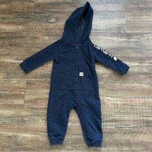 Baby Boy’s Blue Carhartt Onesie With Hood